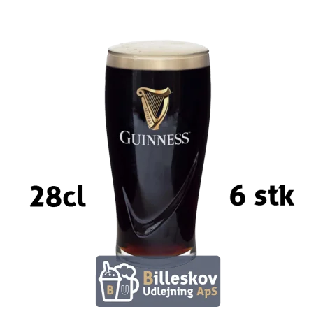 Guinness glas 28 cl. - 6 stk.