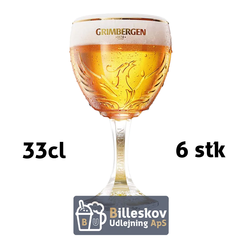 Grimbergen ølglas 33 Cl. - 6 stk.