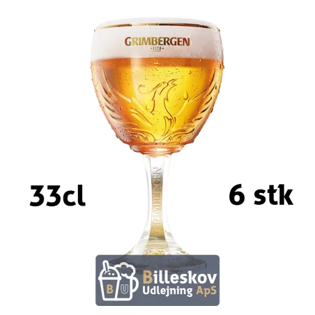 Grimbergen ølglas 33 Cl. - 6 stk.
