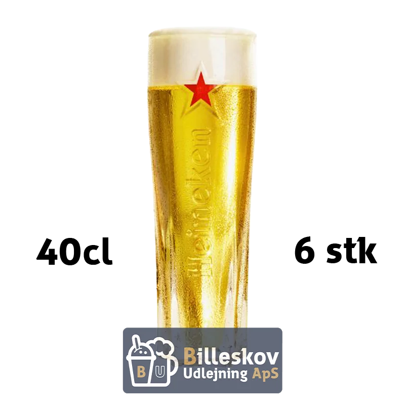Heineken Star Mark ølglas 40 cl. - 6 stk. Heineken Star Mark ølglas 40 cl. - 6 stk.