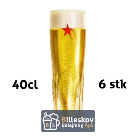 Heineken Star Mark ølglas 40 cl. - 6 stk.
