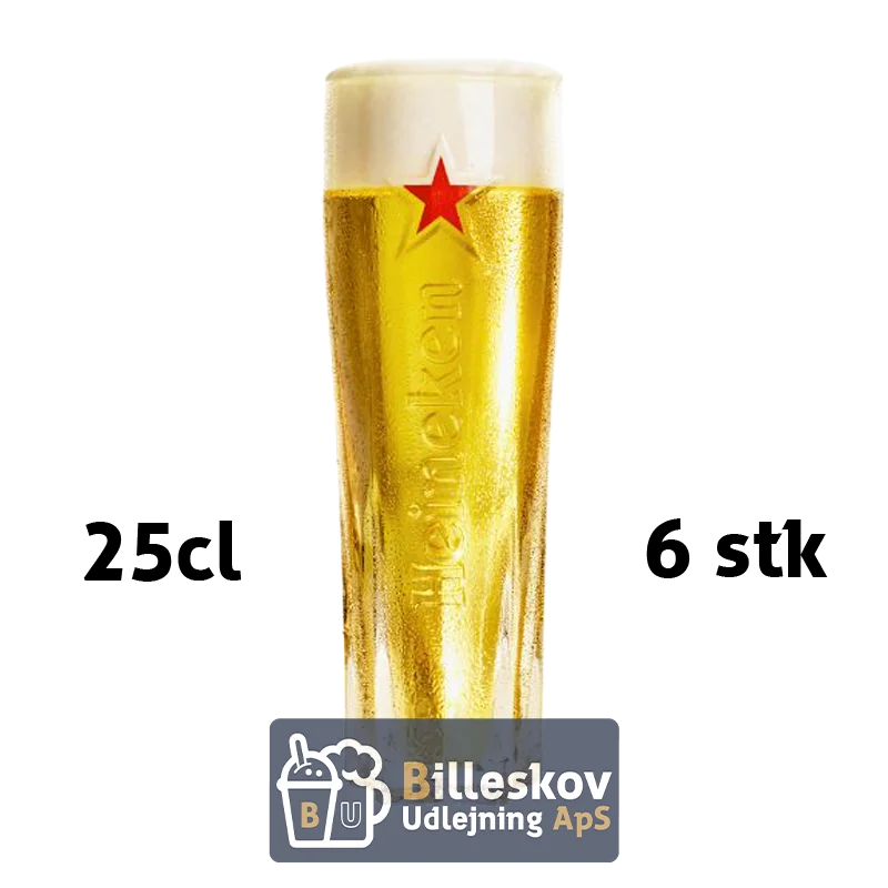 Heineken Star Mark ølglas 25 cl. - 6 stk. Heineken Star Mark ølglas 25 cl. - 6 stk.