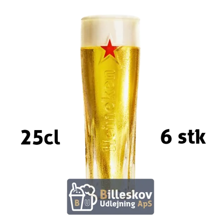 Heineken Star Mark ølglas 25 cl. - 6 stk.