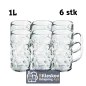 Ølkrus til Oktoberfest - 1 liter - 6 stk. - Glas