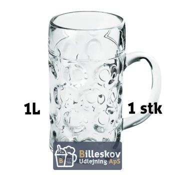 Ølglas - 1 liter - Glas - Billeskov Udlejning ApS