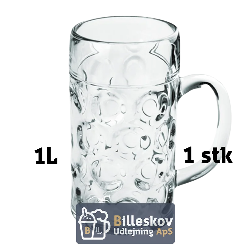 Ølkrus til Oktoberfest - 1 liter - Glas