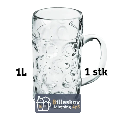 Ølglas - 1 liter - Glas - Billeskov Udlejning ApS
